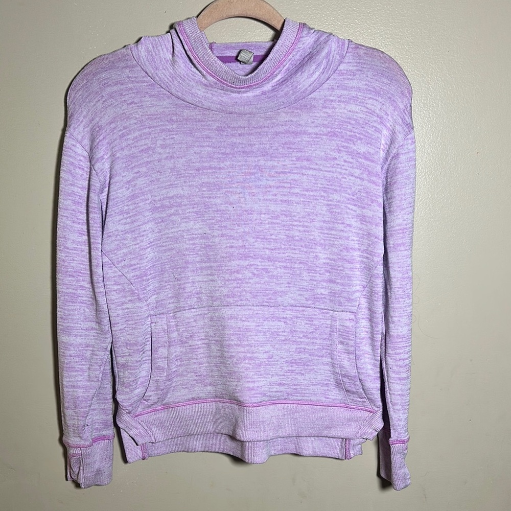 Athleta Girl Marled Purple Hooded Pullover Sweatshirt | Large‎ 12